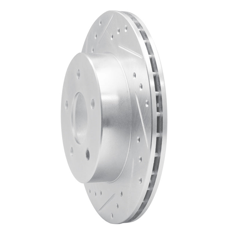 R1 Concepts R1 87-89 Nissan 300ZX Turbo Rear Left Drilled & Slotted Silver Brake Rotor