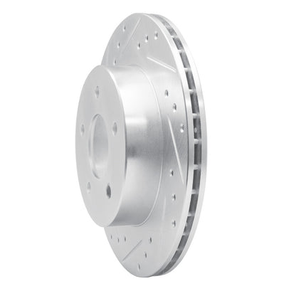 R1 Concepts R1 87-89 Nissan 300ZX Turbo Rear Left Drilled & Slotted Silver Brake Rotor