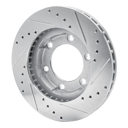 R1 Concepts R1 71-91 Chevrolet V10 & V1500 Suburban Front Left Drilled & Slotted Silver Brake Rotor