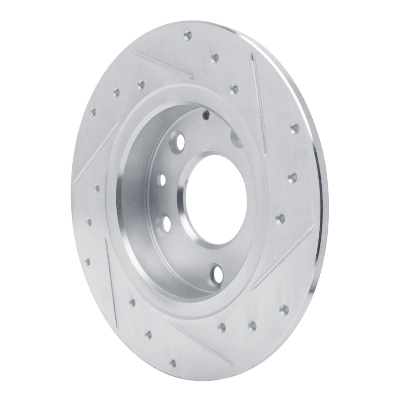R1 Concepts R1 14-25 Mazda 3 Rear Left Drilled & Slotted Silver Brake Rotor