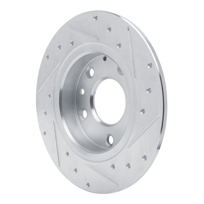 R1 Concepts R1 14-25 Mazda 3 Rear Left Drilled & Slotted Silver Brake Rotor