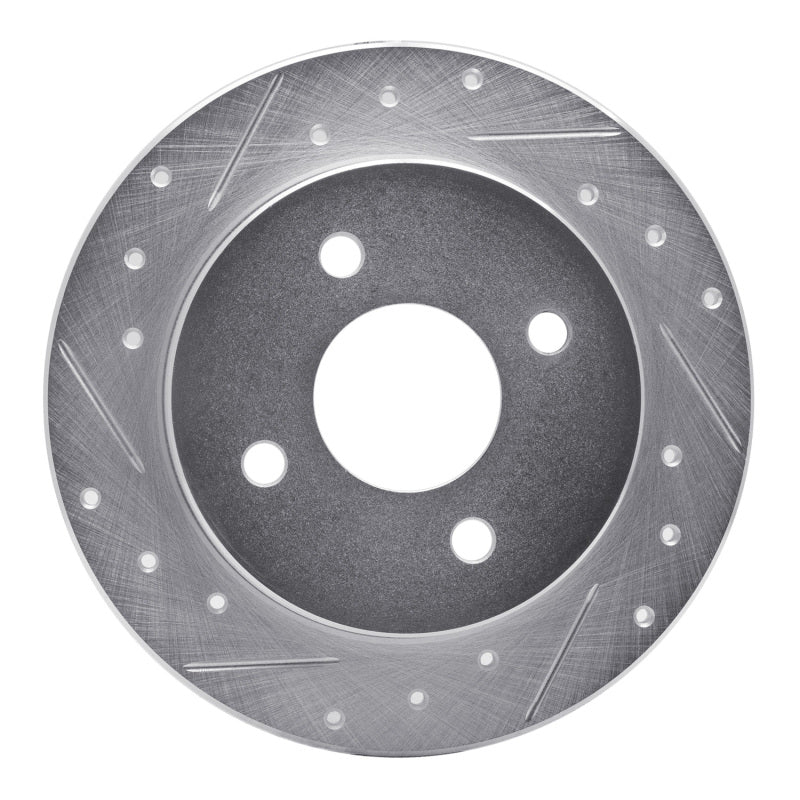 R1 Concepts R1 01-19 Ford Focus Rear Left Drilled & Slotted Silver Brake Rotor