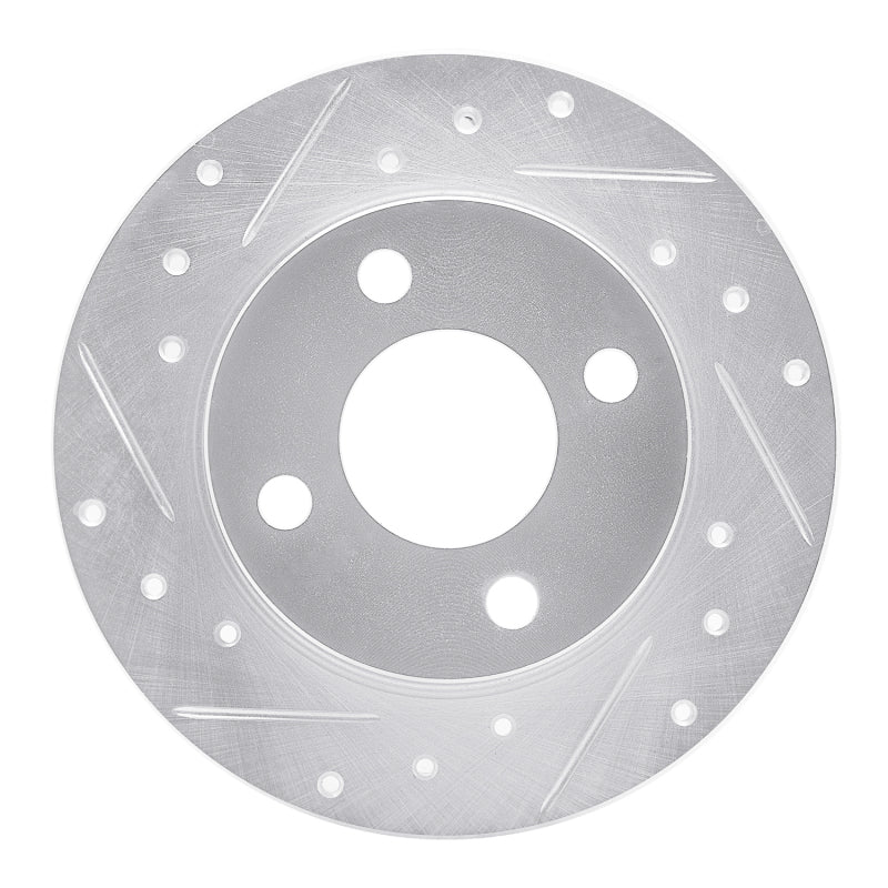 R1 Concepts R1 78-90 Dodge Charger Front Left Drilled & Slotted Silver Brake Rotor