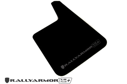 Rally Armor Universal Black UR Plus Mud Flap w/ Metallic Black Logo - Pair