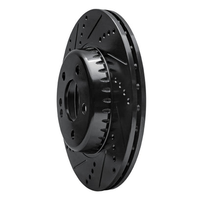 R1 Concepts R1 15-23 Mercedes-Benz E300 Rear Left Drilled & Slotted Black Brake Rotor
