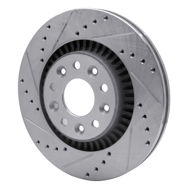 R1 Concepts R1 05-09 Ford Five Hundred Front Left Drilled & Slotted Silver Brake Rotor
