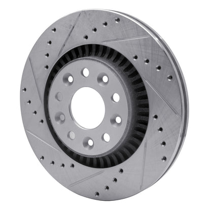 R1 Concepts R1 05-09 Ford Five Hundred Front Left Drilled & Slotted Silver Brake Rotor