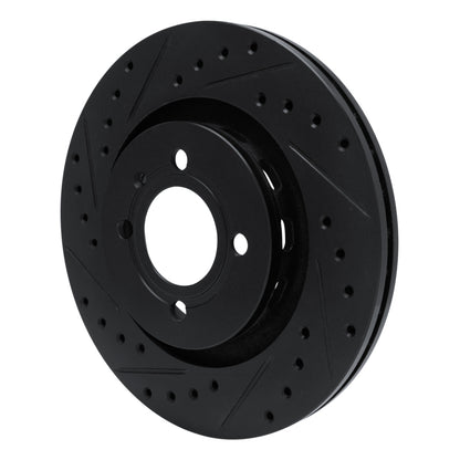 R1 Concepts R1 90-93 Volkswagen CORRADO Front Left Drilled & Slotted Black Brake Rotor