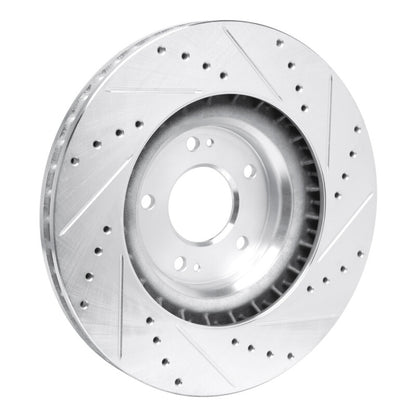 R1 Concepts R1 19-22 Hyundai Veloster N Front Left Drilled & Slotted Silver Brake Rotor