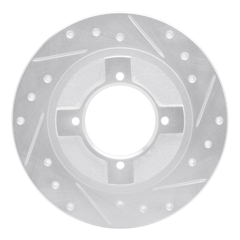 R1 Concepts R1 82-86 Nissan TSURU (Mexico) Front Right Drilled & Slotted Silver Brake Rotor