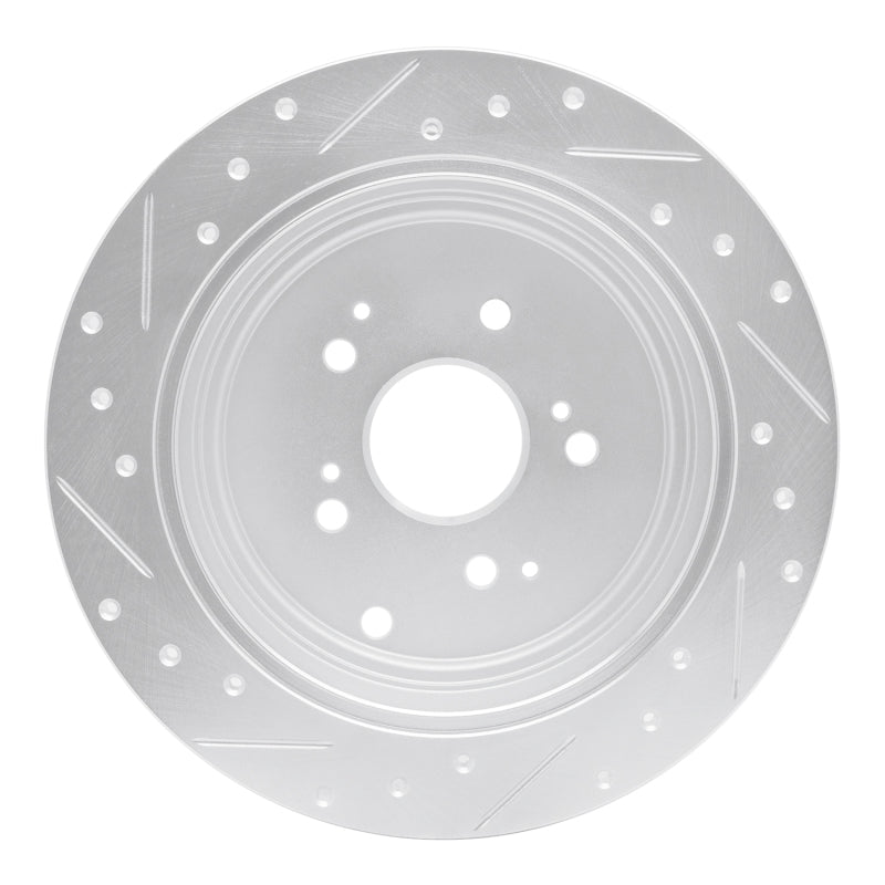 R1 Concepts R1 01-08 Acura MDX Rear Right Drilled & Slotted Silver Brake Rotor