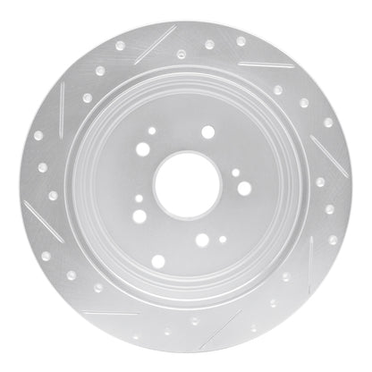 R1 Concepts R1 01-08 Acura MDX Rear Right Drilled & Slotted Silver Brake Rotor
