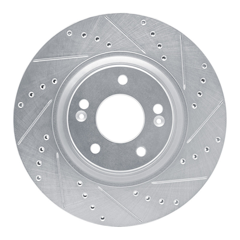 R1 Concepts R1 17-20 Kia Cadenza Front Right Drilled & Slotted Silver Brake Rotor