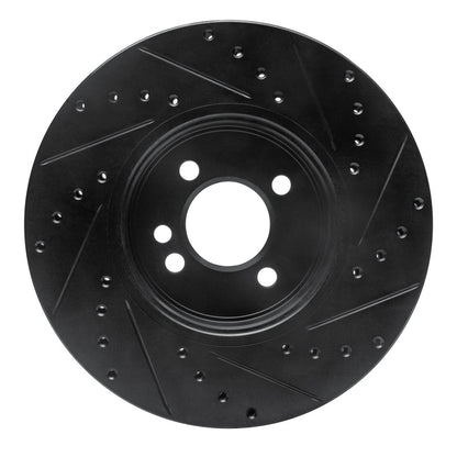 R1 Concepts R1 02-06 Mini Cooper (Excl Clubman) Front Left Drilled & Slotted Black Brake Rotor