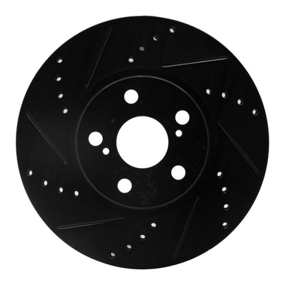 R1 Concepts R1 08-19 Pontiac Vibe Front Left Drilled & Slotted Black Brake Rotor