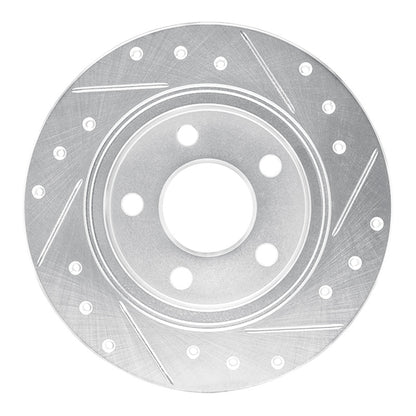R1 Concepts R1 93-05 Ford Taurus SHO Rear Left Drilled & Slotted Silver Brake Rotor