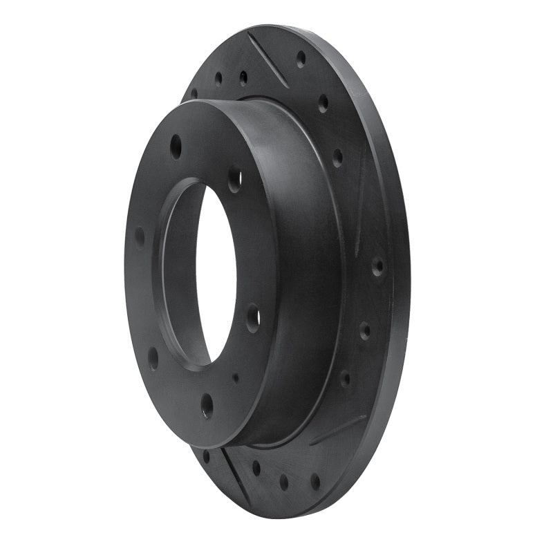 R1 Concepts R1 88-95 Isuzu AMIGO Rear Right Drilled & Slotted Black Brake Rotor