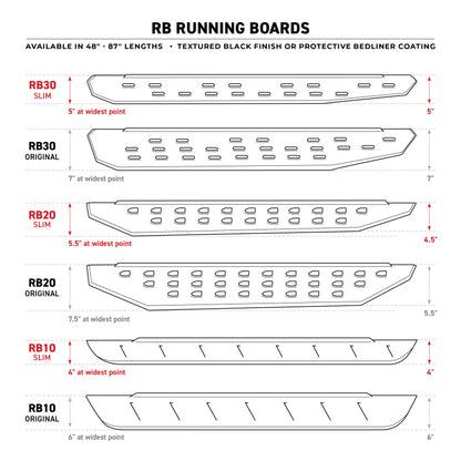 Go Rhino RB10 Running Boards 57in. Cab Length - Tex. Blk (No Drill/Mounting Brackets Required)