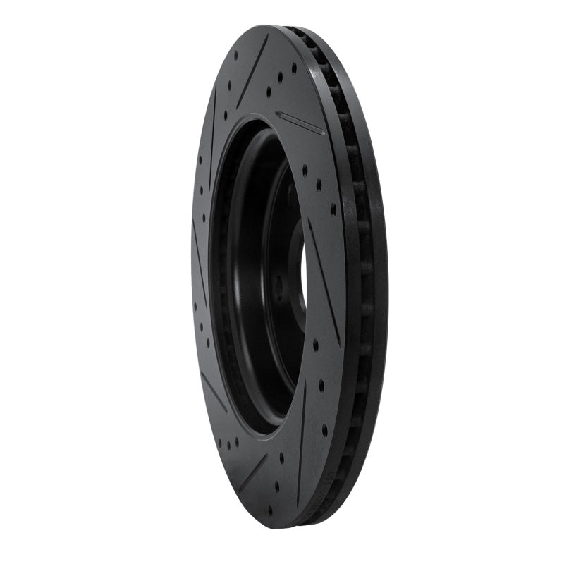 R1 Concepts R1 10-25 Buick Regal Rear Right Drilled & Slotted Black Brake Rotor