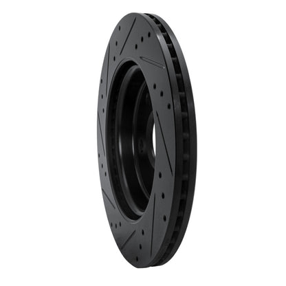 R1 Concepts R1 10-25 Buick Regal Rear Right Drilled & Slotted Black Brake Rotor
