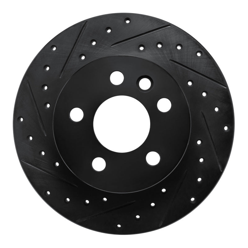 R1 Concepts R1 92-95 Volkswagen EuroVan Front Left Drilled & Slotted Black Brake Rotor
