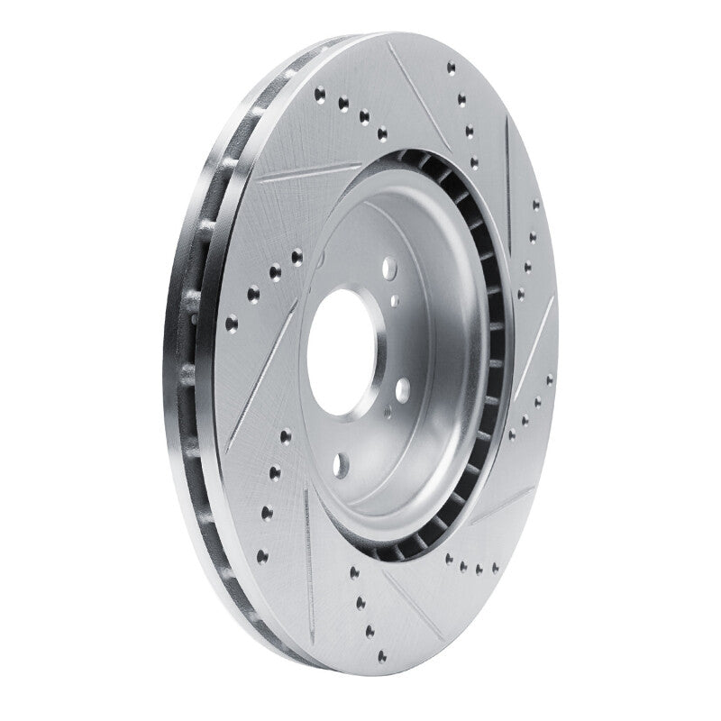 R1 Concepts R1 2019-2025 Acura RDX Front Left Drilled & Slotted Silver Brake Rotor