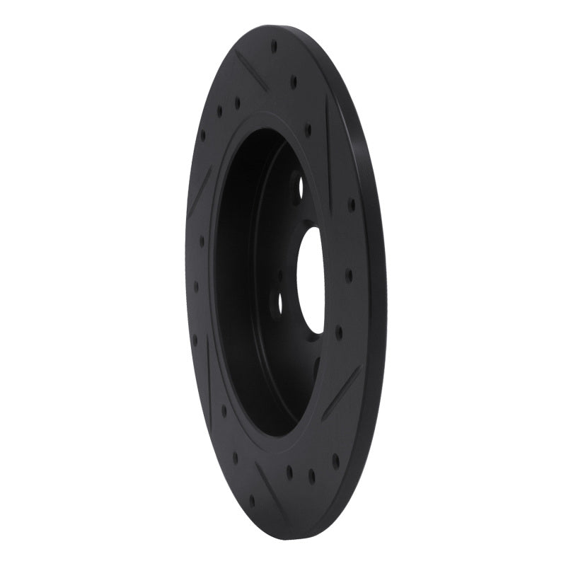 R1 Concepts R1 12-18 Toyota Yaris (USA/Canada) Rear Left Drilled & Slotted Black Brake Rotor