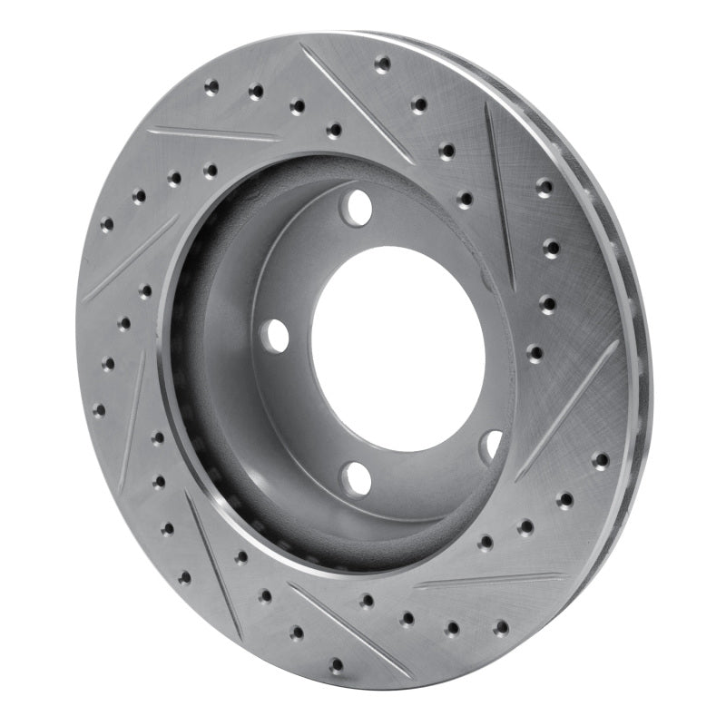R1 Concepts R1 94-96 Ford Bronco Front Left Drilled & Slotted Silver Brake Rotor