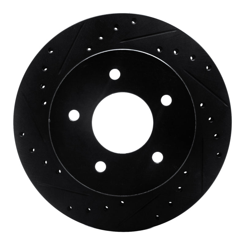 R1 Concepts R1 90-02 Chevrolet ASTRO Front Left Drilled & Slotted Black Brake Rotor
