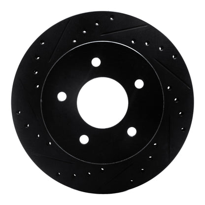 R1 Concepts R1 90-02 Chevrolet ASTRO Front Left Drilled & Slotted Black Brake Rotor
