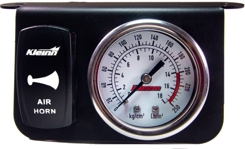 Kleinn Air Horns Kleinn Panel Mounted 160 PSI Gauge w/ an Illuminated WHITE Momentary Rocker Switch