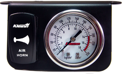 Kleinn Air Horns Kleinn Panel Mounted 160 PSI Gauge w/ an Illuminated WHITE Momentary Rocker Switch