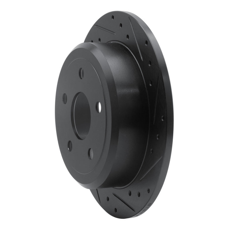 R1 Concepts R1 2007-2018 Jeep Wrangler Rear Right Drilled & Slotted Black Brake Rotor