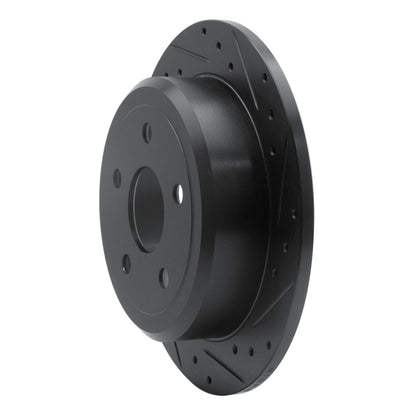 R1 Concepts R1 2007-2018 Jeep Wrangler Rear Right Drilled & Slotted Black Brake Rotor