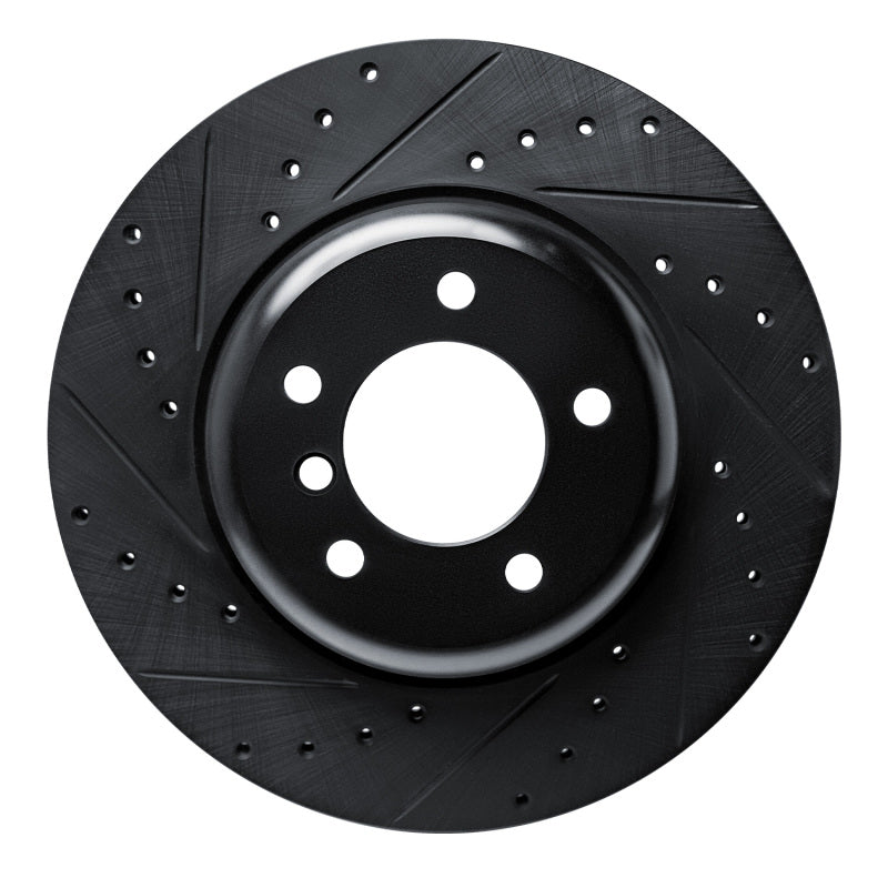 R1 Concepts R1 09-16 BMW Z4 Front Left Drilled & Slotted Black Brake Rotor