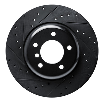 R1 Concepts R1 09-16 BMW Z4 Front Left Drilled & Slotted Black Brake Rotor