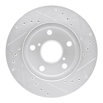 R1 Concepts R1 91-95 Toyota MR2 Front Left Drilled & Slotted Silver Brake Rotor