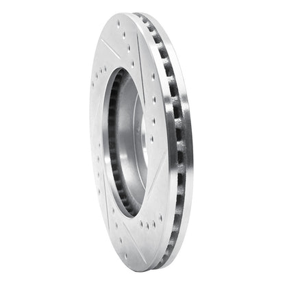 R1 Concepts R1 84-87 Toyota Cressida Front Left Drilled & Slotted Silver Brake Rotor
