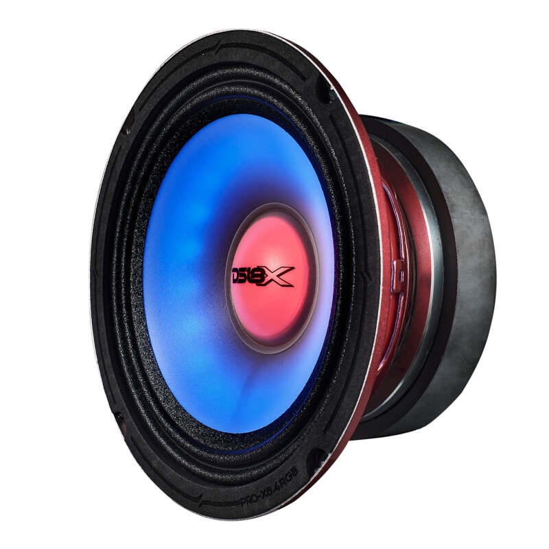DS18 6.5in 250 Watts RMS 4ohm Mid Range Loudspeaker w/Translucent Dust Cap and Cone w/RGB LED Lights