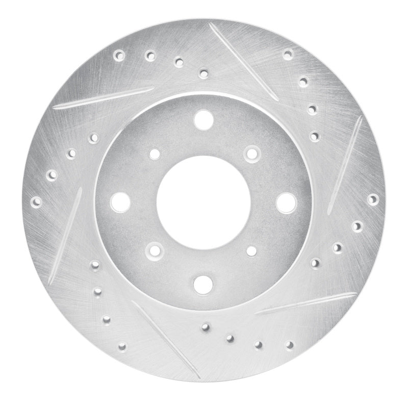 R1 Concepts R1 86-87 Acura Legend Front Right Drilled & Slotted Silver Brake Rotor