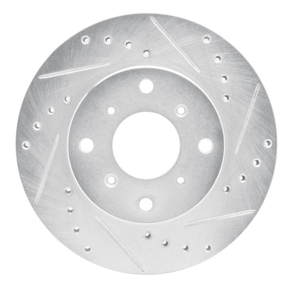 R1 Concepts R1 86-87 Acura Legend Front Right Drilled & Slotted Silver Brake Rotor