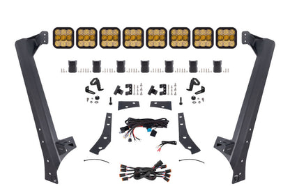 Diode Dynamics Jeep JK SS5 Pro CrossLink Windshield - Yellow Combo Lightbar Kit