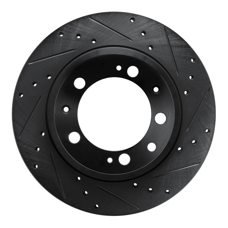 R1 Concepts R1 86-95 Porsche 944 Turbo Rear Right Drilled & Slotted Black Brake Rotor