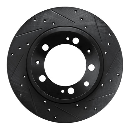 R1 Concepts R1 86-95 Porsche 944 Turbo Rear Right Drilled & Slotted Black Brake Rotor