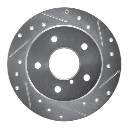 R1 Concepts R1 89-91 Mazda RX-7 Rear Right Drilled & Slotted Silver Brake Rotor
