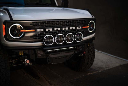 DV8 Offroad 7in Halo Elite Round Light w/ Accent Halo - White/Amber