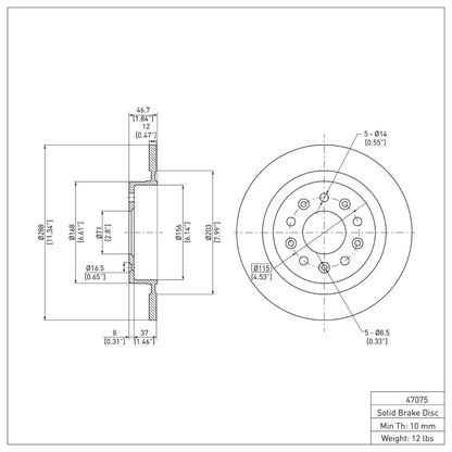 DFC 16-25 Buick Regal TOURX Rear Brake Rotor