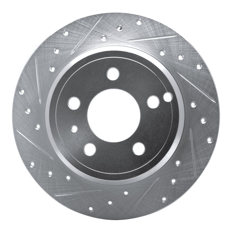 R1 Concepts R1 96-04 Volvo 850 Rear Left Drilled & Slotted Silver Brake Rotor