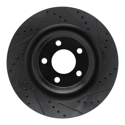 R1 Concepts R1 20-25 Ford Police Interceptor Utility Rear Right Drilled & Slotted Black Brake Rotor