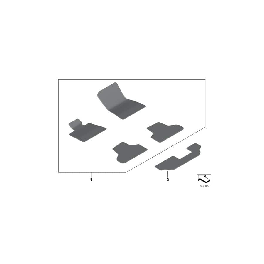 Genuine BMW 51477997857 G05 Set Of Floor Mats With Edge Binding TARTUFO (Inc. X5 M50iX, X5 50iX & X5 45eX)
